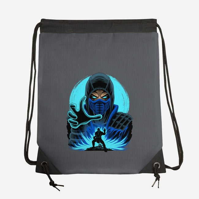 Blue Ninja Fighter-None-Drawstring-Bag-rmatix