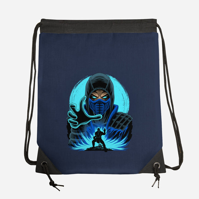 Blue Ninja Fighter-None-Drawstring-Bag-rmatix