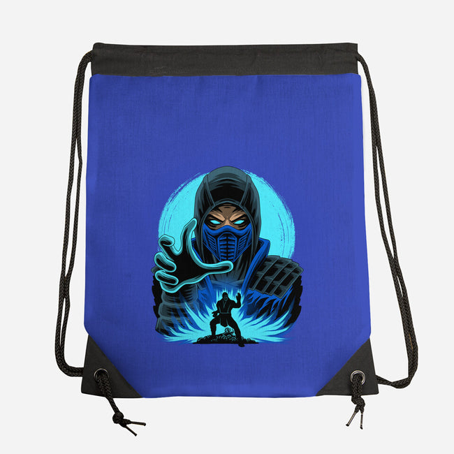 Blue Ninja Fighter-None-Drawstring-Bag-rmatix