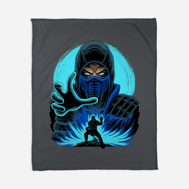 Blue Ninja Fighter-None-Fleece-Blanket-rmatix