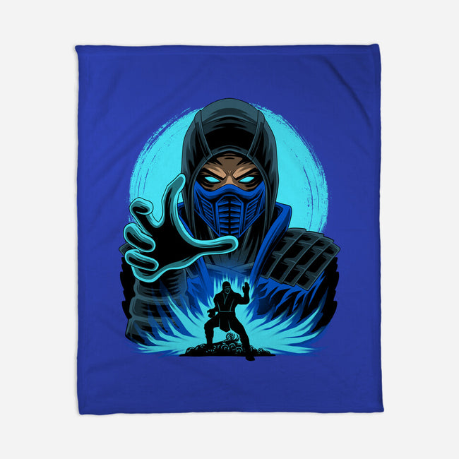 Blue Ninja Fighter-None-Fleece-Blanket-rmatix