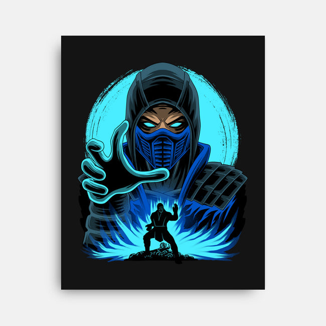 Blue Ninja Fighter-None-Stretched-Canvas-rmatix