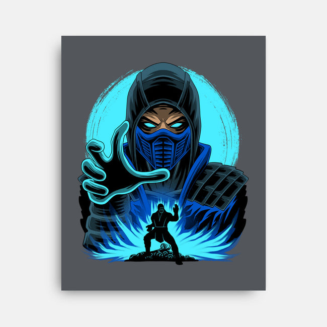Blue Ninja Fighter-None-Stretched-Canvas-rmatix