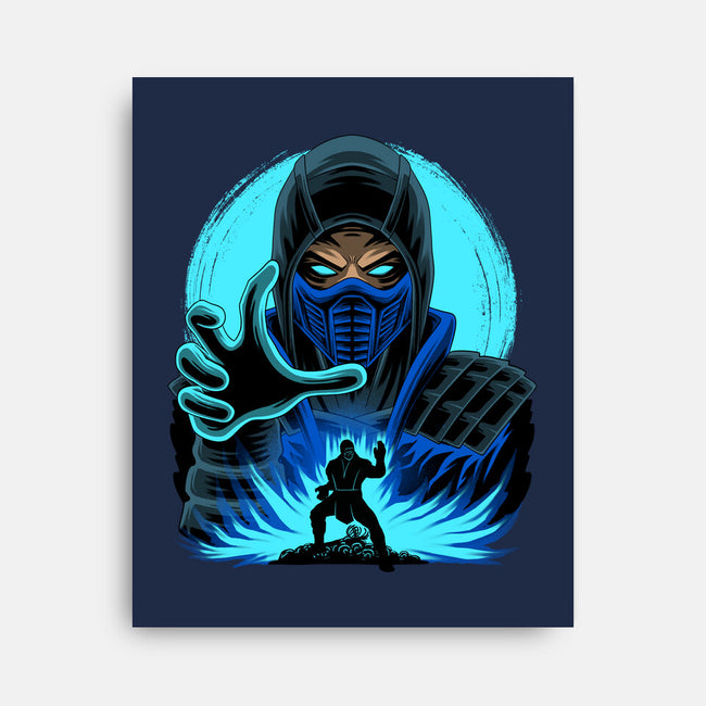 Blue Ninja Fighter-None-Stretched-Canvas-rmatix