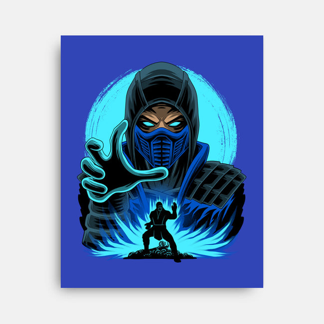 Blue Ninja Fighter-None-Stretched-Canvas-rmatix