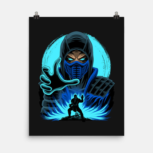 Blue Ninja Fighter-None-Matte-Poster-rmatix