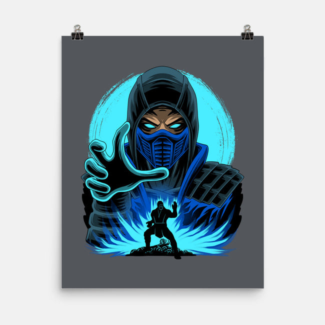 Blue Ninja Fighter-None-Matte-Poster-rmatix