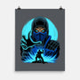 Blue Ninja Fighter-None-Matte-Poster-rmatix