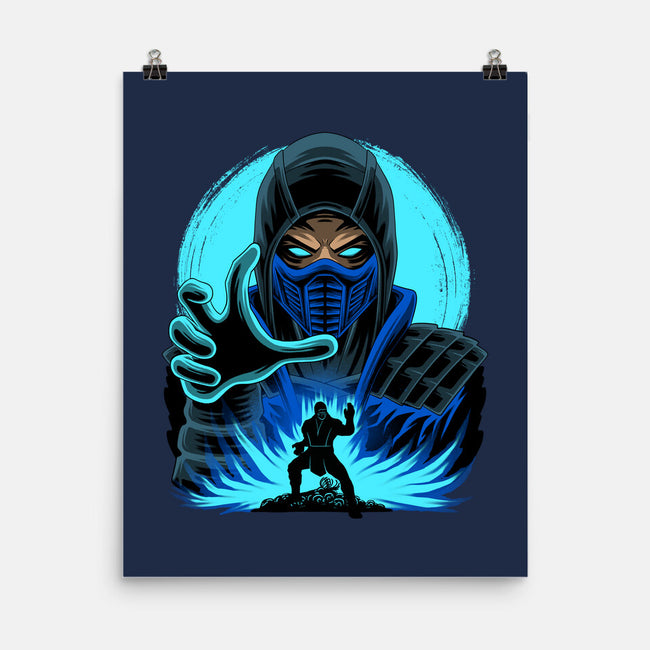 Blue Ninja Fighter-None-Matte-Poster-rmatix