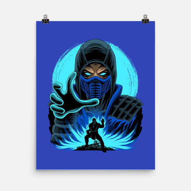 Blue Ninja Fighter-None-Matte-Poster-rmatix