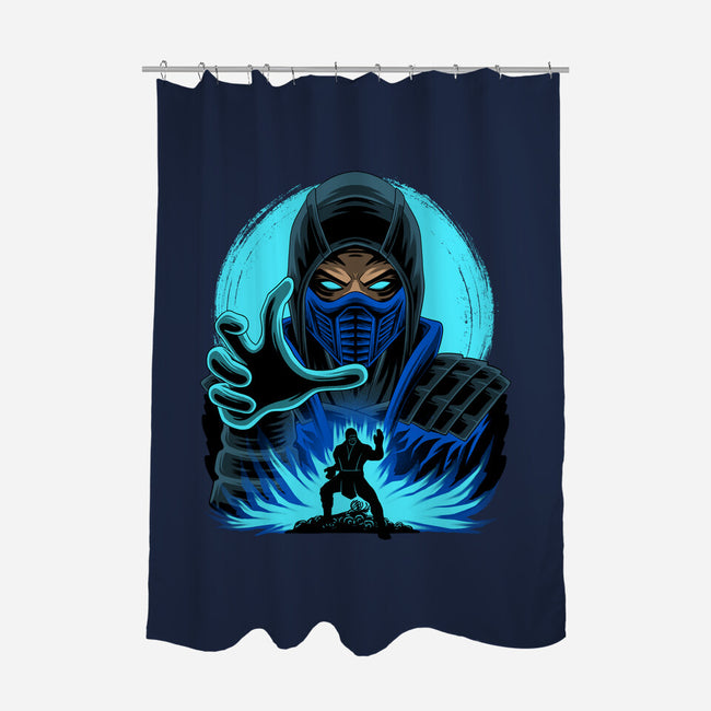 Blue Ninja Fighter-None-Polyester-Shower Curtain-rmatix