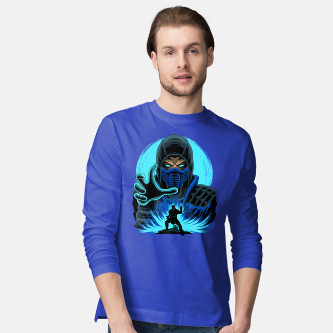 Blue Ninja Fighter-Mens-Long Sleeved-Tee-rmatix