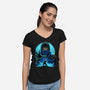 Blue Ninja Fighter-Womens-V-Neck-Tee-rmatix