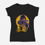Yellow Ninja Fighter-Womens-V-Neck-Tee-rmatix