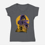 Yellow Ninja Fighter-Womens-V-Neck-Tee-rmatix