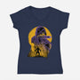 Yellow Ninja Fighter-Womens-V-Neck-Tee-rmatix