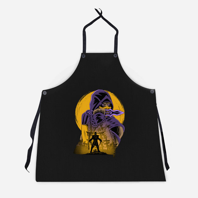 Yellow Ninja Fighter-Unisex-Kitchen-Apron-rmatix