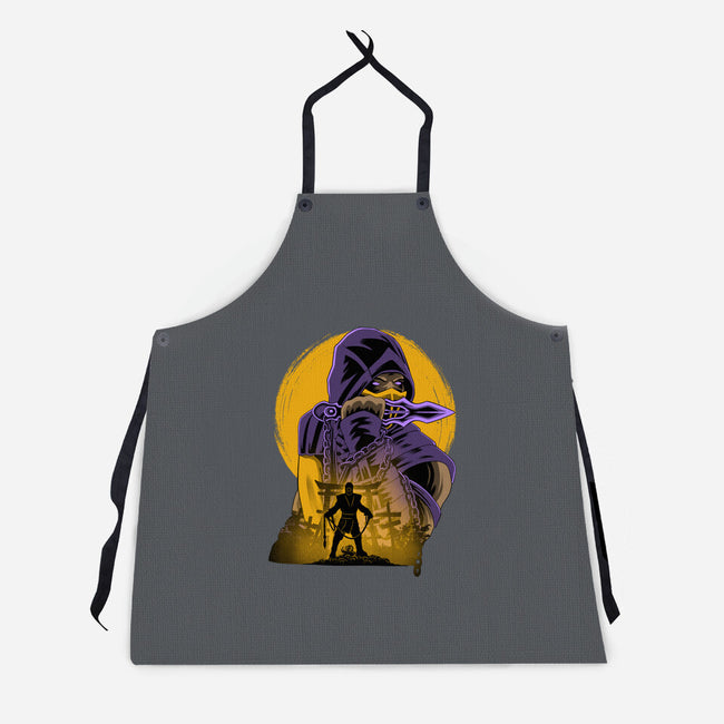 Yellow Ninja Fighter-Unisex-Kitchen-Apron-rmatix
