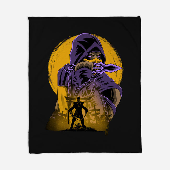 Yellow Ninja Fighter-None-Fleece-Blanket-rmatix