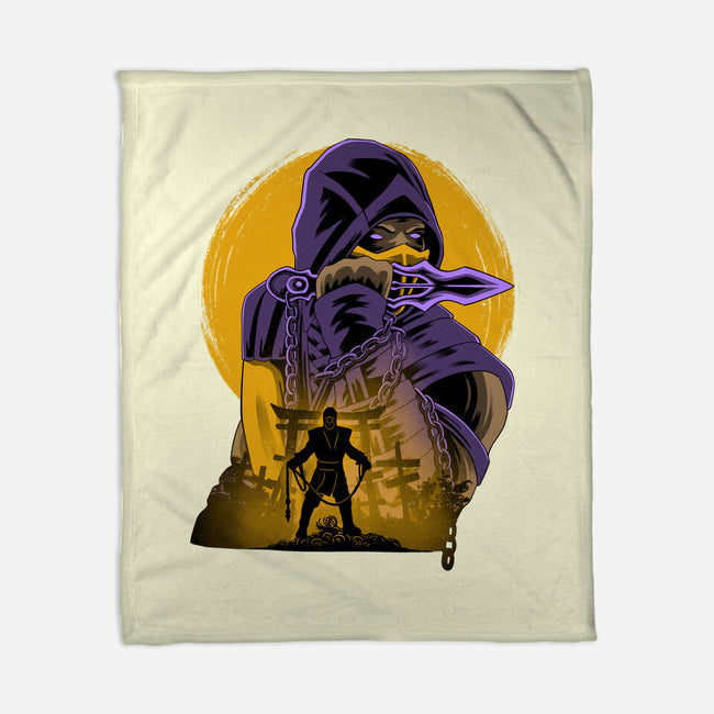 Yellow Ninja Fighter-None-Fleece-Blanket-rmatix