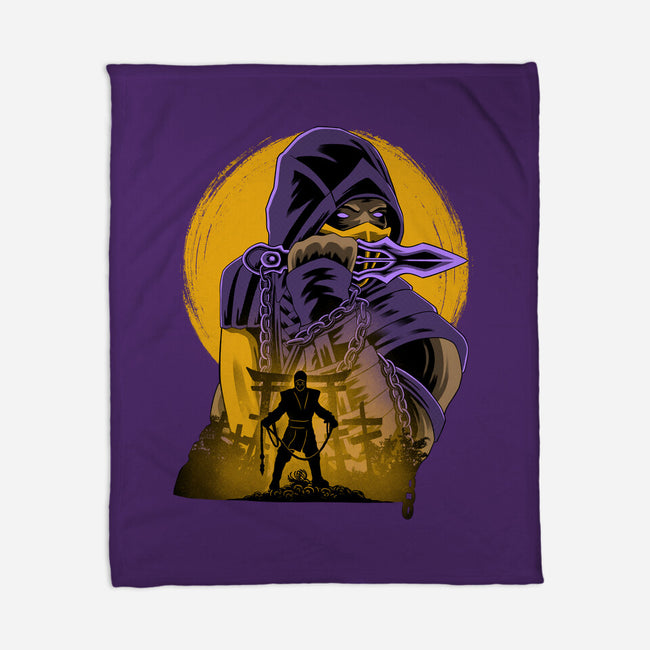 Yellow Ninja Fighter-None-Fleece-Blanket-rmatix