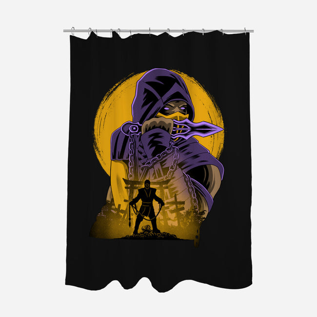 Yellow Ninja Fighter-None-Polyester-Shower Curtain-rmatix