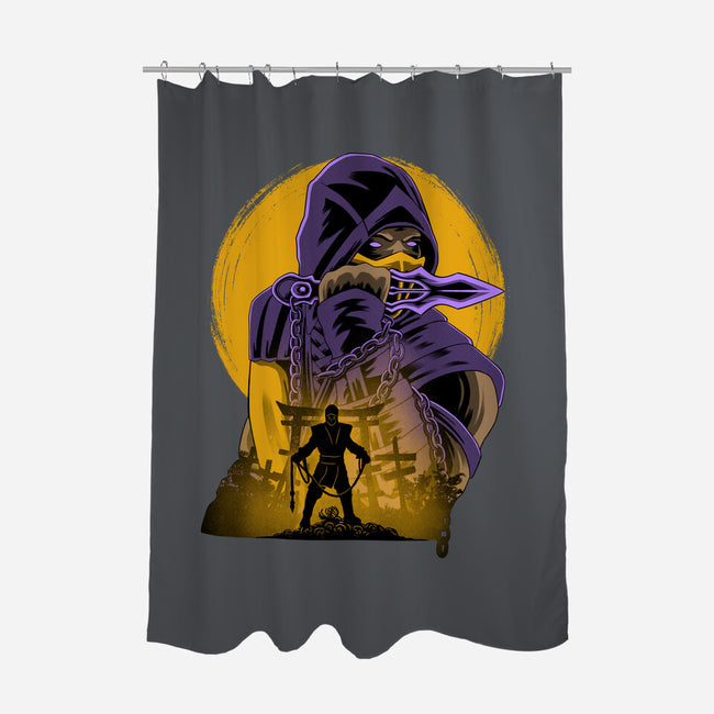 Yellow Ninja Fighter-None-Polyester-Shower Curtain-rmatix