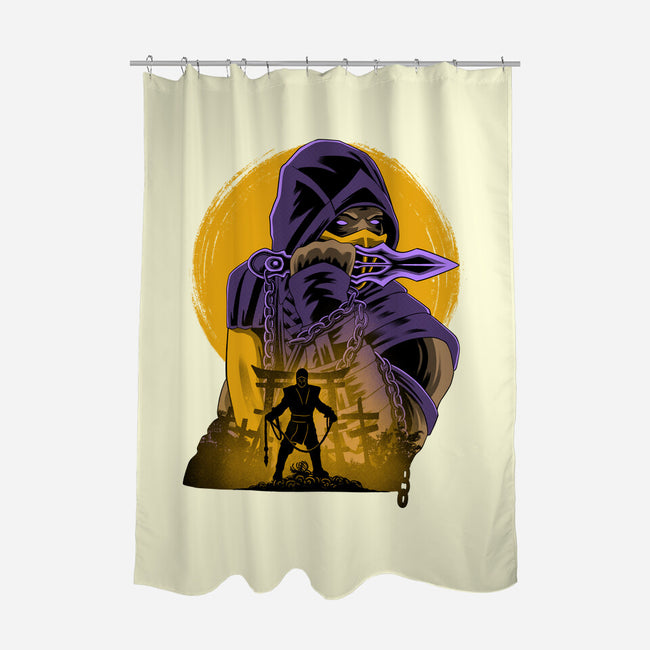 Yellow Ninja Fighter-None-Polyester-Shower Curtain-rmatix