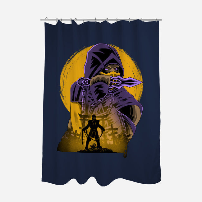 Yellow Ninja Fighter-None-Polyester-Shower Curtain-rmatix
