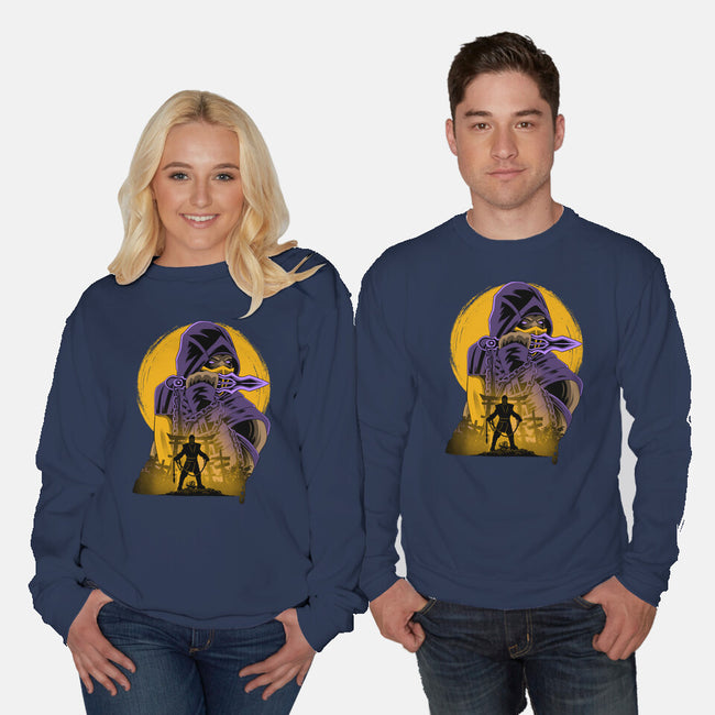 Yellow Ninja Fighter-Unisex-Crew Neck-Sweatshirt-rmatix