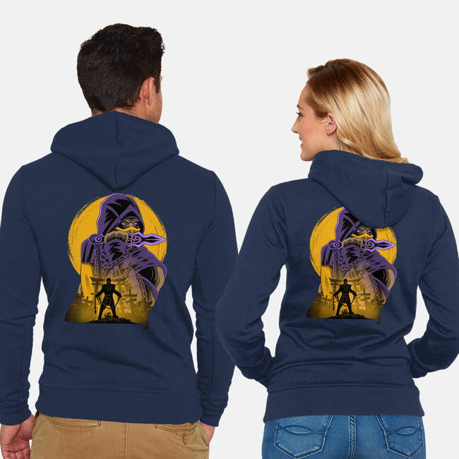 Yellow Ninja Fighter-Unisex-Zip-Up-Sweatshirt-rmatix