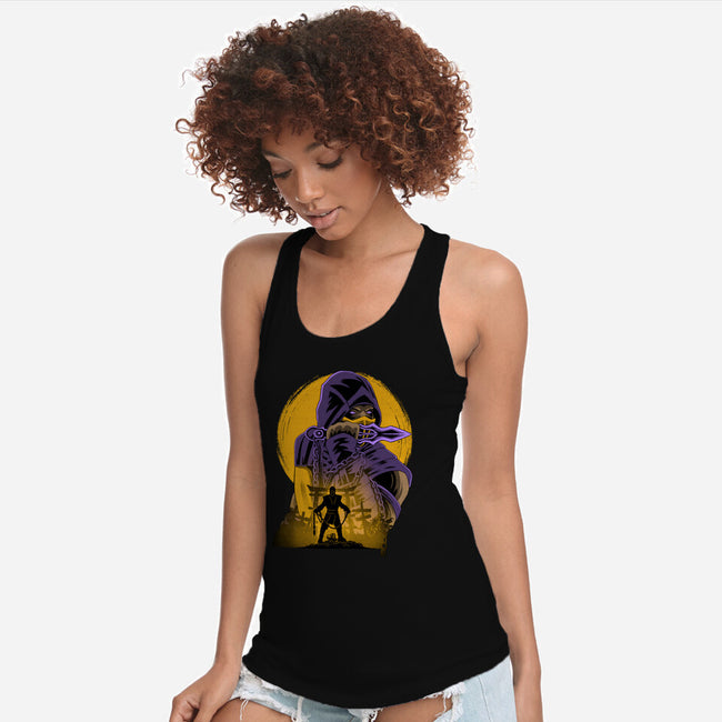 Yellow Ninja Fighter-Womens-Racerback-Tank-rmatix