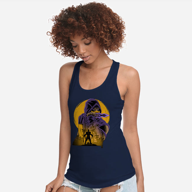 Yellow Ninja Fighter-Womens-Racerback-Tank-rmatix
