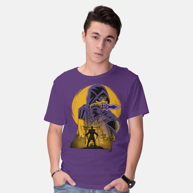 Yellow Ninja Fighter-Mens-Basic-Tee-rmatix