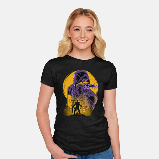 Yellow Ninja Fighter-Womens-Fitted-Tee-rmatix