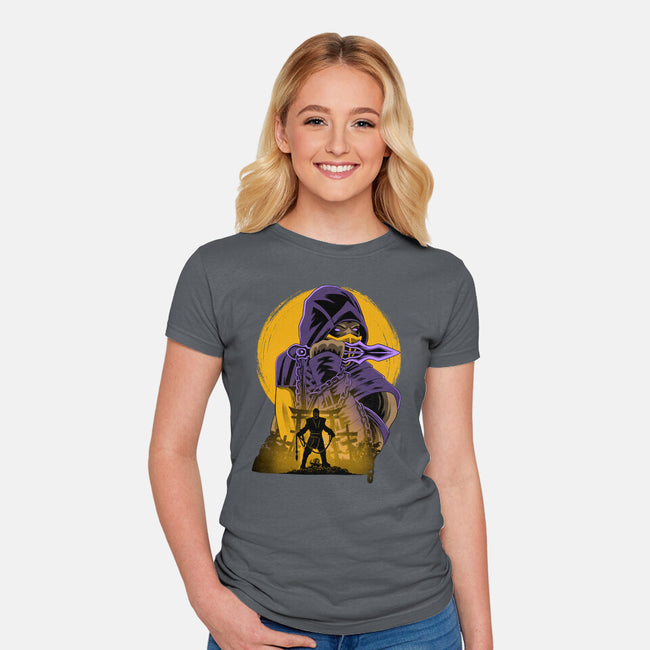 Yellow Ninja Fighter-Womens-Fitted-Tee-rmatix
