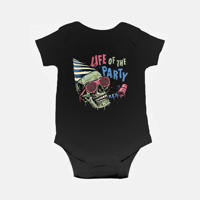 Life Of The Party-Baby-Basic-Onesie-glitchygorilla
