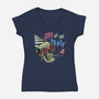 Life Of The Party-Womens-V-Neck-Tee-glitchygorilla