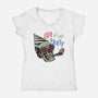Life Of The Party-Womens-V-Neck-Tee-glitchygorilla