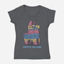 Party Animal-Womens-V-Neck-Tee-glitchygorilla