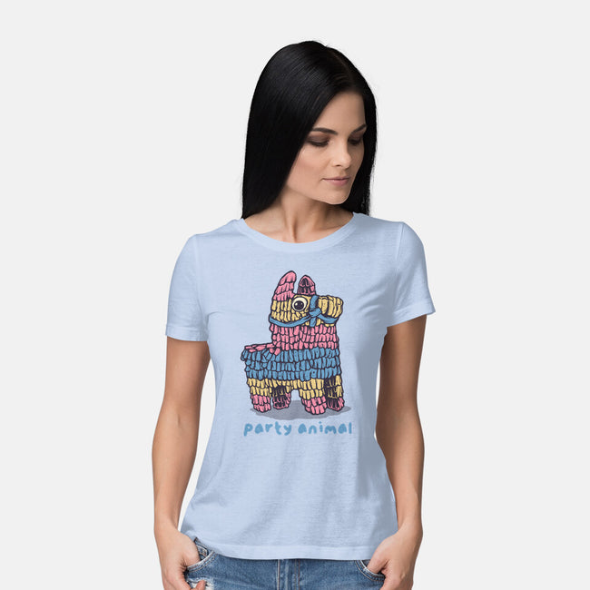Party Animal-Womens-Basic-Tee-glitchygorilla