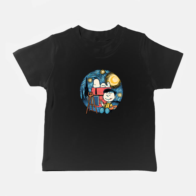 Painting The Night-Baby-Basic-Tee-glitchygorilla