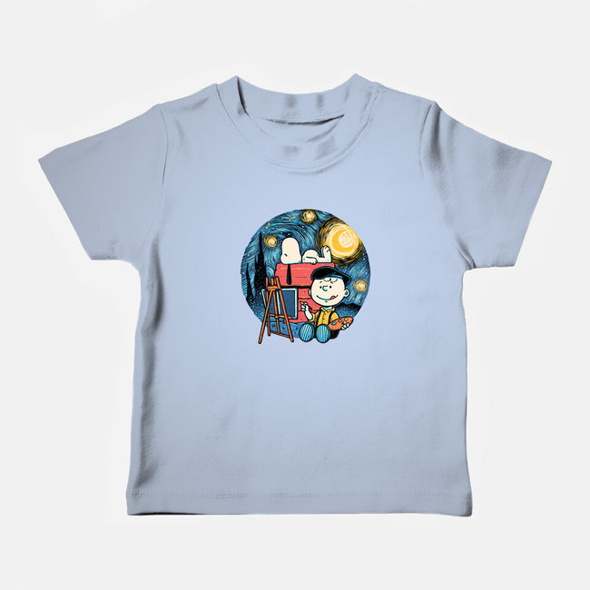 Painting The Night-Baby-Basic-Tee-glitchygorilla
