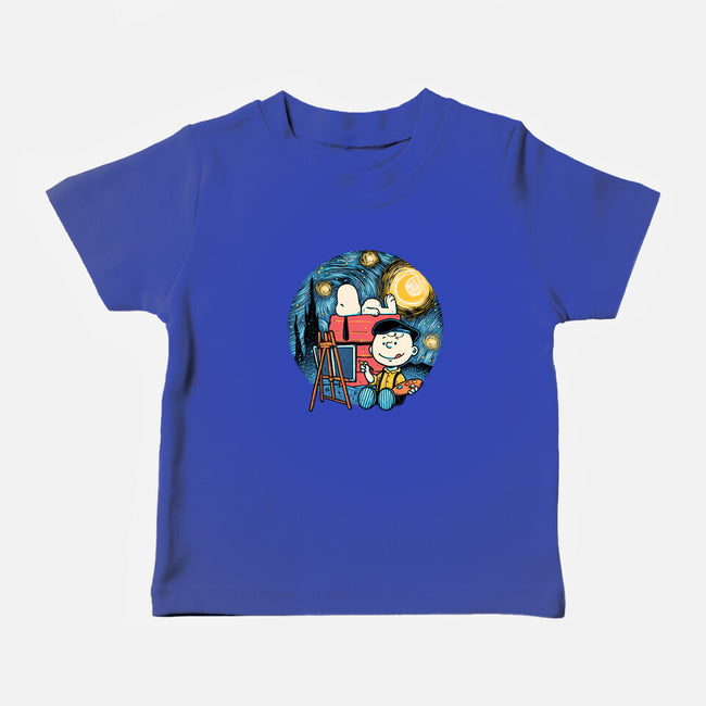 Painting The Night-Baby-Basic-Tee-glitchygorilla