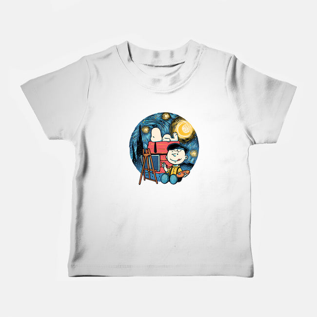 Painting The Night-Baby-Basic-Tee-glitchygorilla