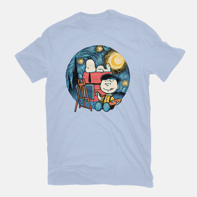 Painting The Night-Womens-Fitted-Tee-glitchygorilla