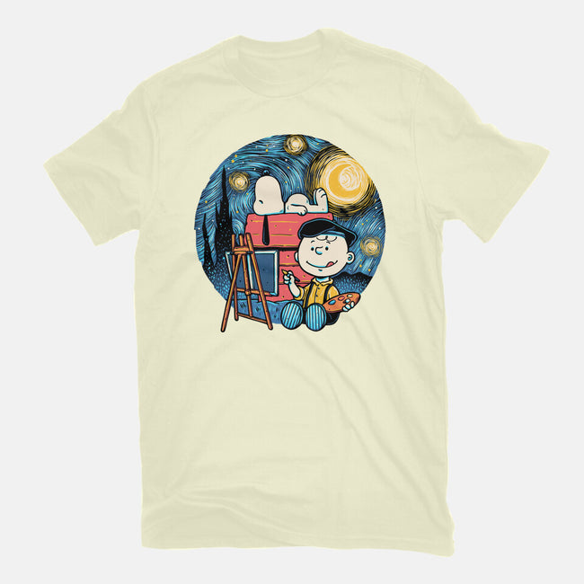 Painting The Night-Mens-Basic-Tee-glitchygorilla