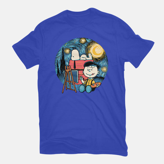 Painting The Night-Womens-Fitted-Tee-glitchygorilla