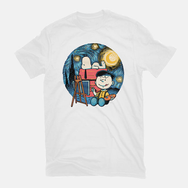 Painting The Night-Mens-Basic-Tee-glitchygorilla