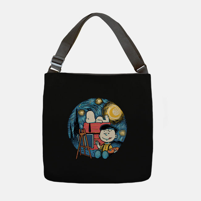 Painting The Night-None-Adjustable Tote-Bag-glitchygorilla
